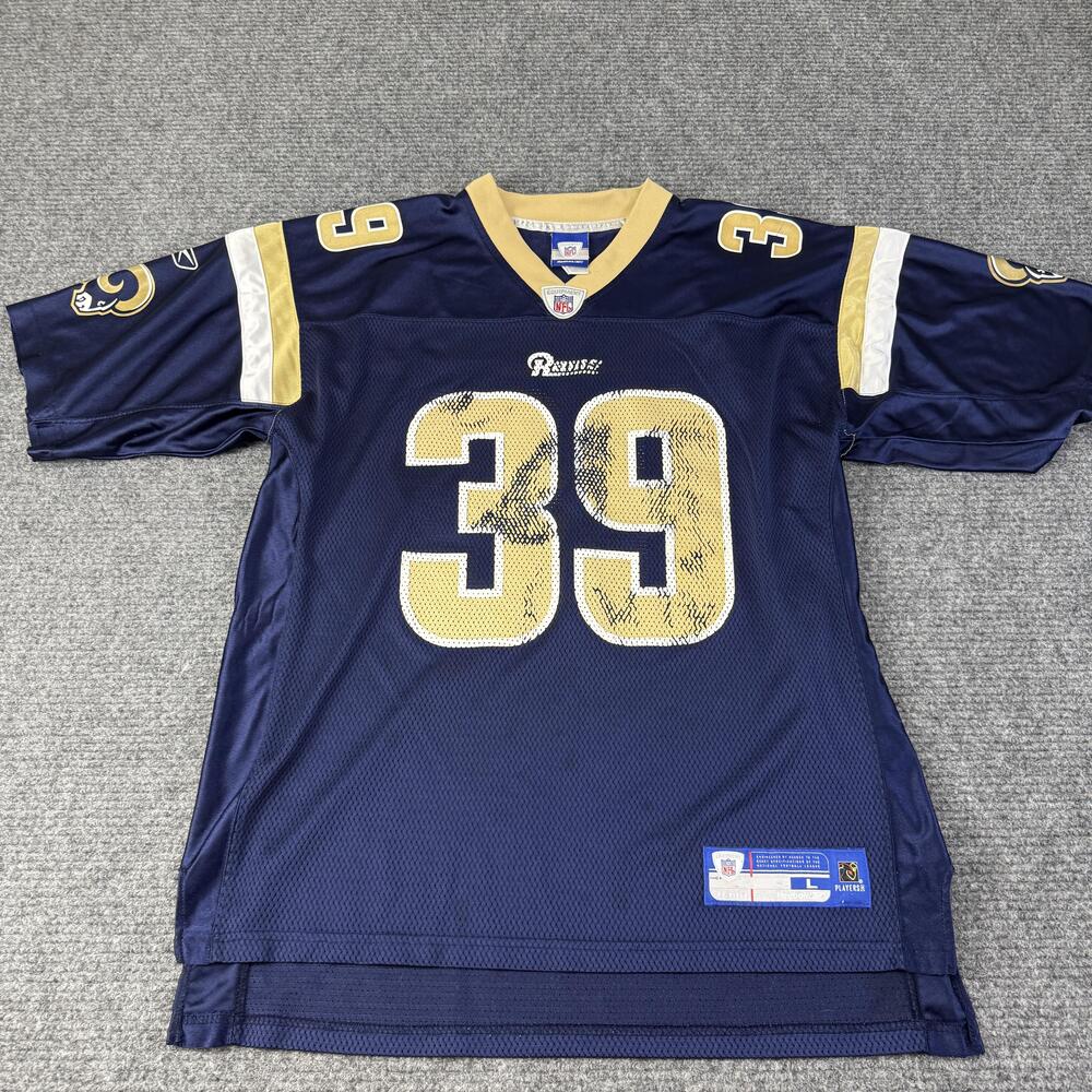 Vintage St Louis Rams Jersey Mens Large Blue NFL Football Steven Jackson Reebok